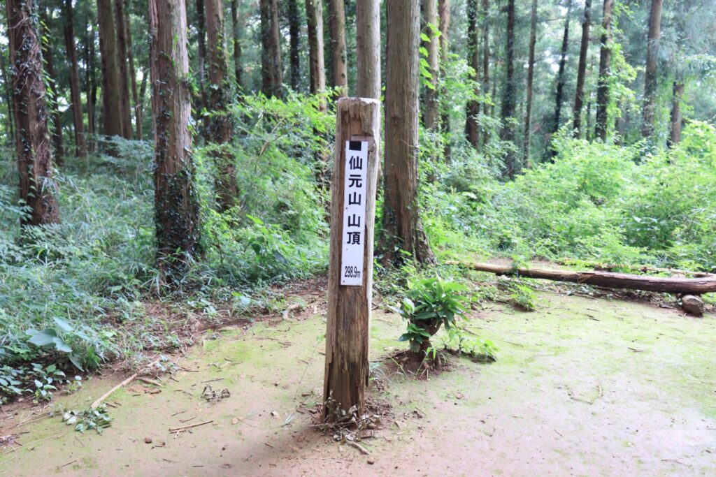 仙元山山頂標識
