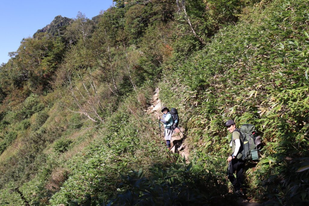 笠新道の登り