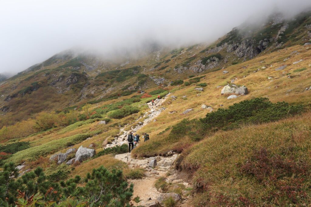 笠ヶ岳登山杓子平登山道