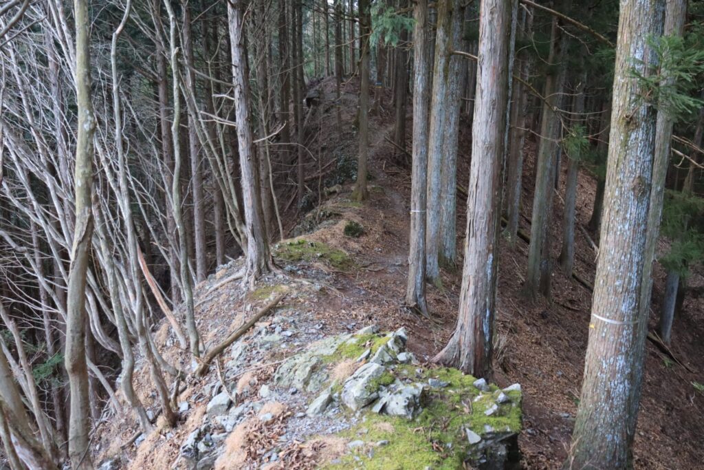 塚山ザレ気味の登山道