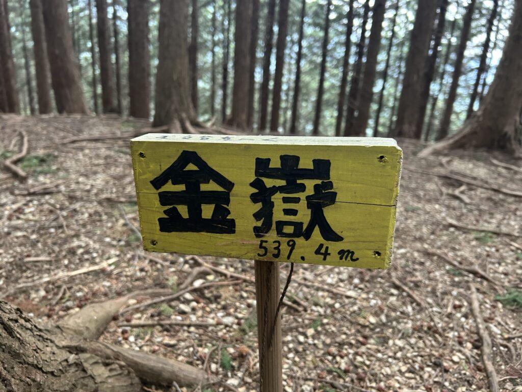 金嶽の手作り山頂標識